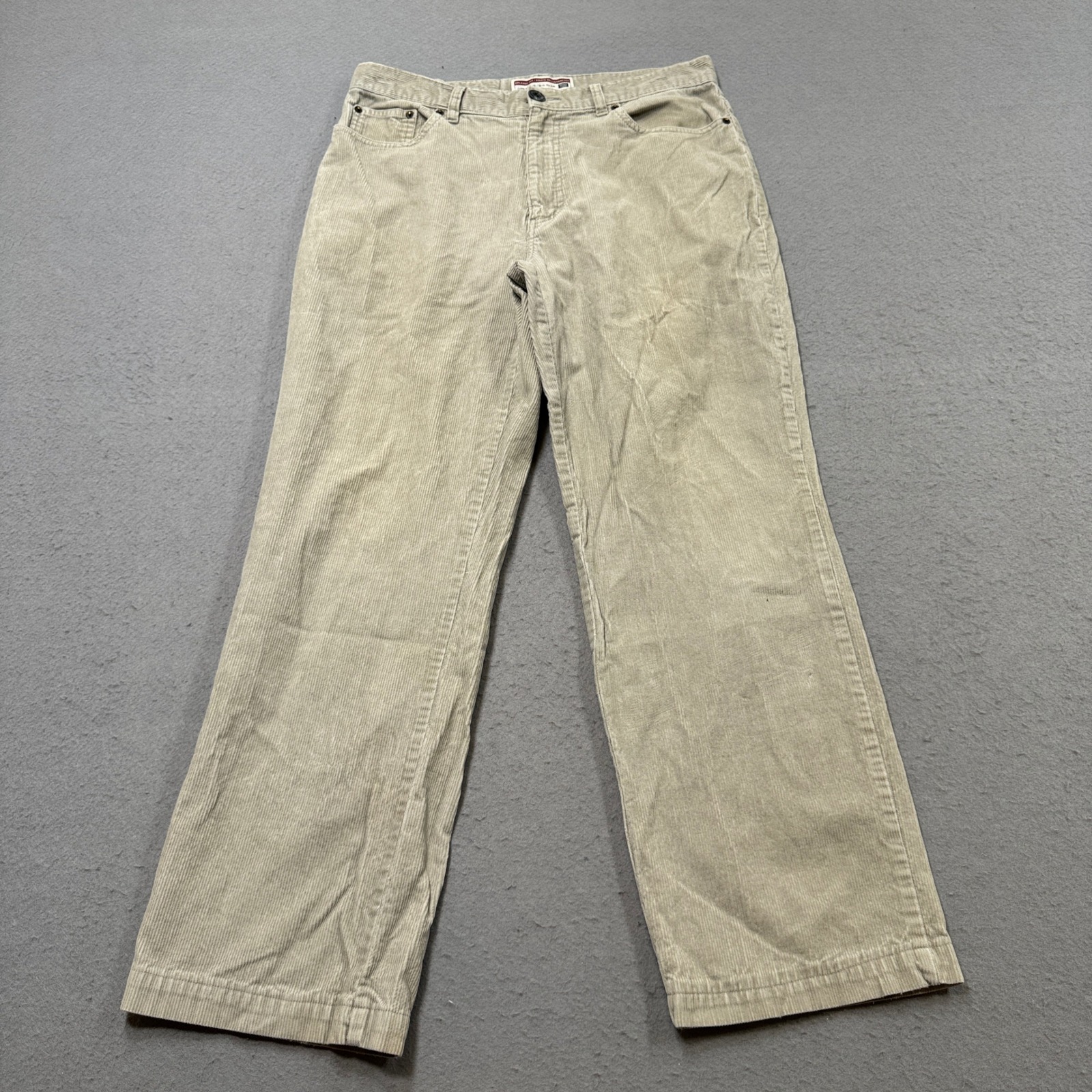 Denver Hayes Corduroy Pants Men's 34x32 Beige Relaxed Fit Straight Leg Cotton